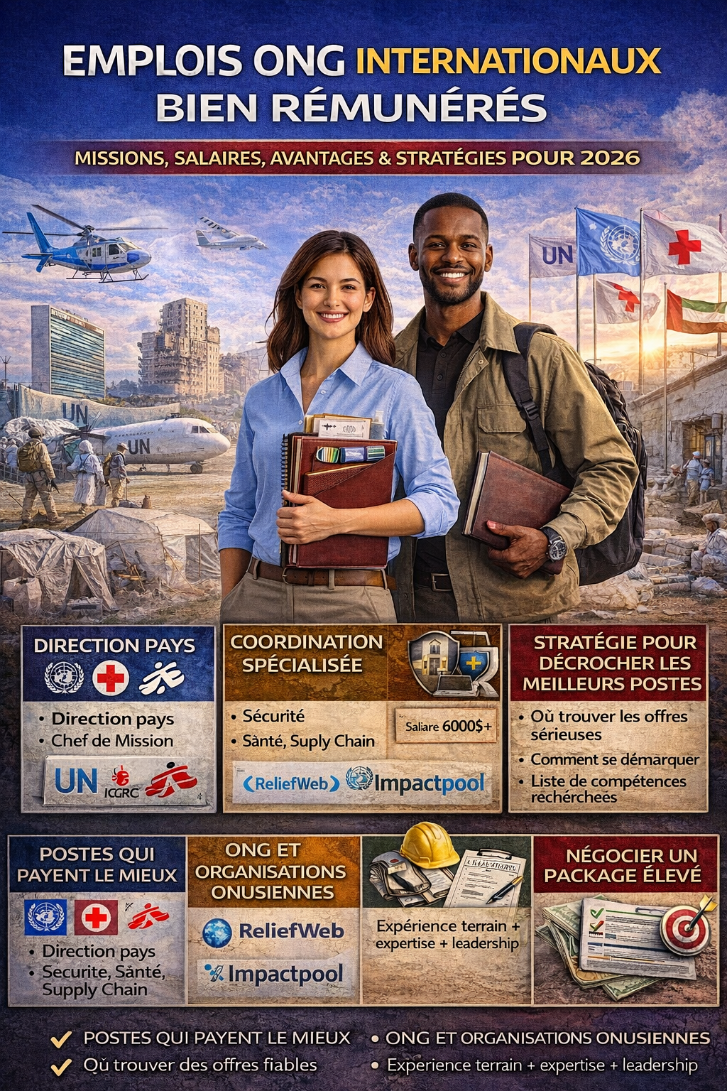 Emplois ONG internationaux bien rémunérés : métiers, salaires, avantages et stratégies pour décrocher les meilleurs postes (2026)