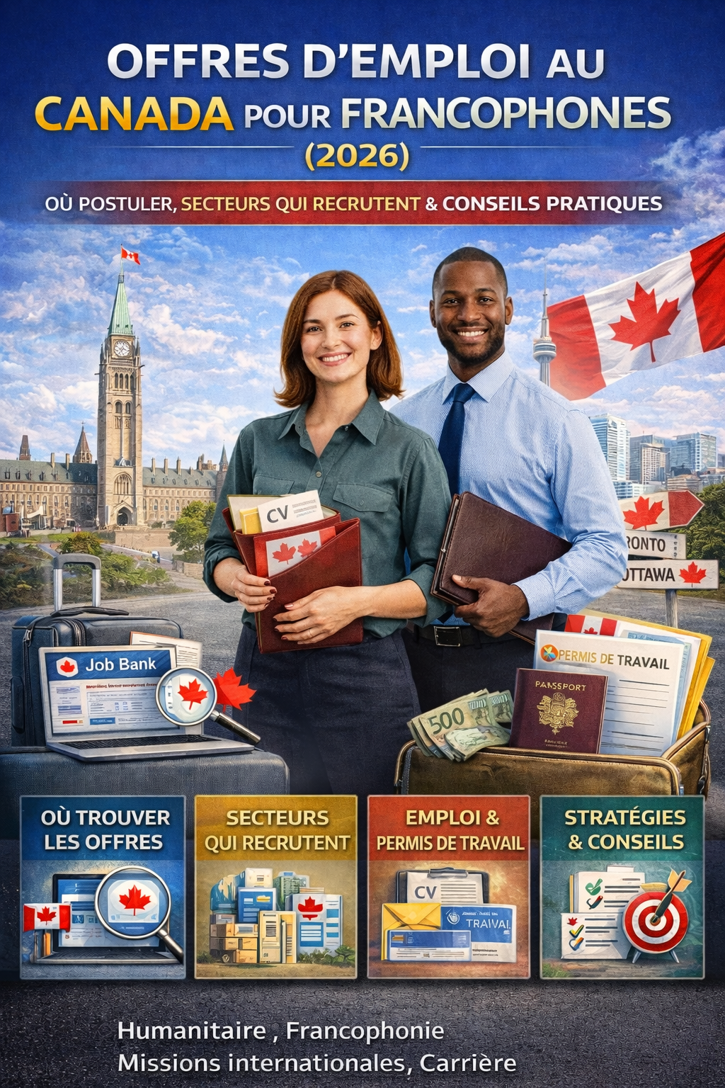 Offres d’emploi au Canada pour francophones (2026) : où postuler, quels secteurs recrutent, et comment maximiser ses chances